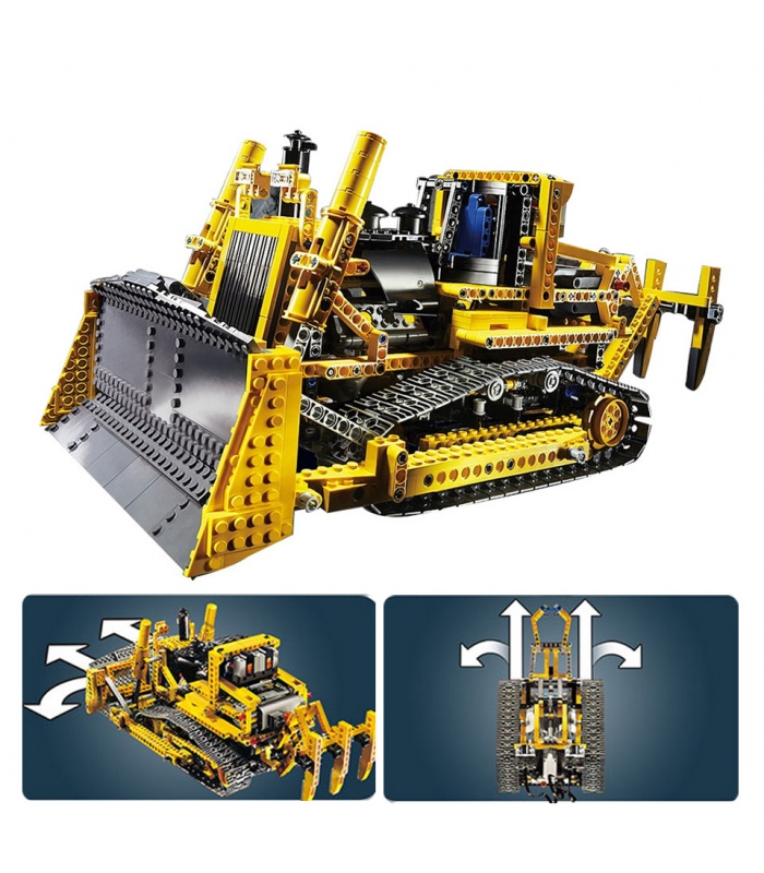 Personnalisé Technic Motorisé Bulldozer Compatible Briques De Construction, Jeu De 1384 Pièces