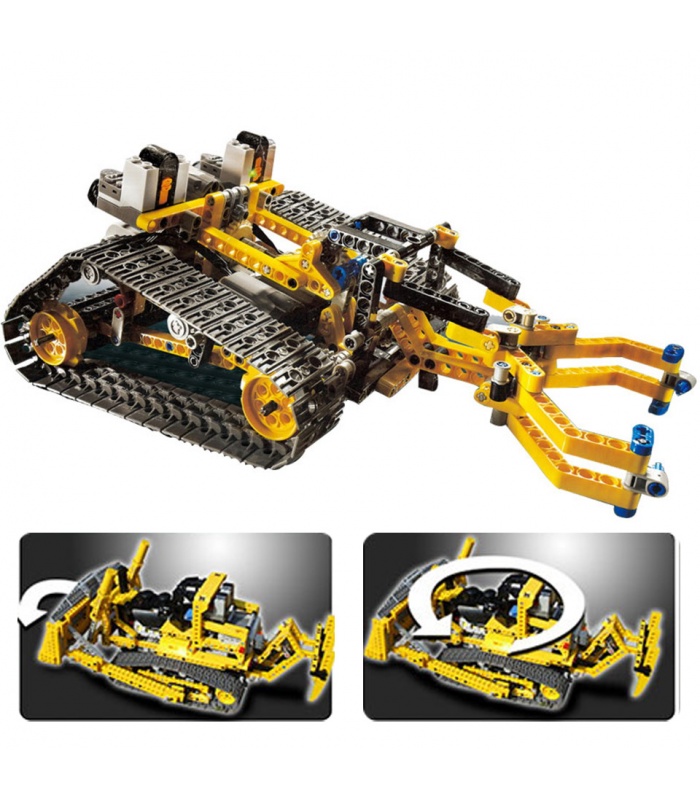Personnalisé Technic Motorisé Bulldozer Compatible Briques De Construction, Jeu De 1384 Pièces