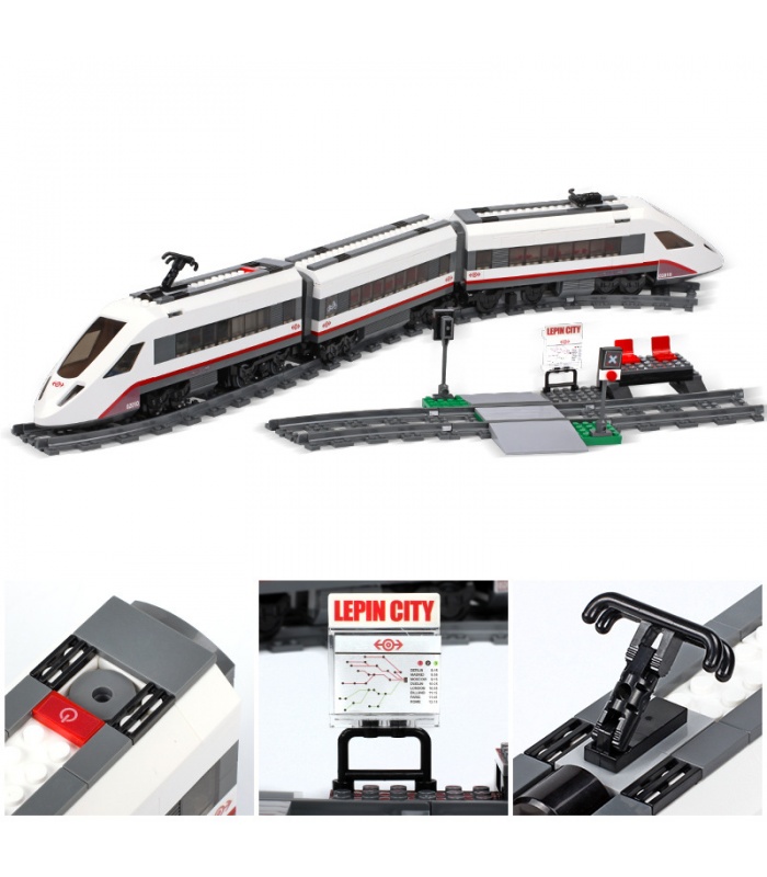 Custom High-Speed Passenger Train Building Bricks Set 610 Pieces