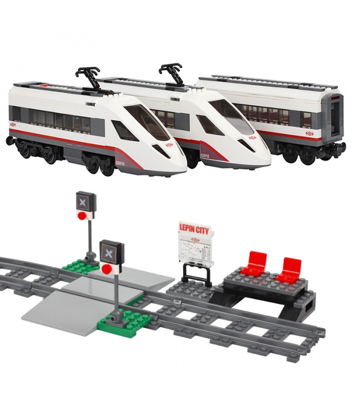 Custom High-Speed Passenger Train Building Bricks Set 610 Pieces