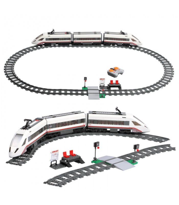 Custom High-Speed Passenger Train Building Bricks Set 610 Pieces