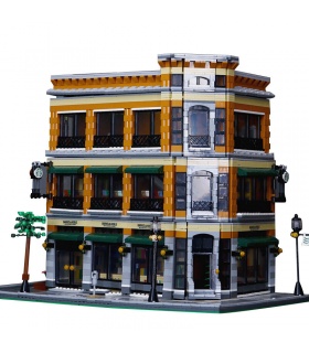 LEPIN15017MOC 스트리트 뷰 스타벅스 서점 Cafe 벽돌 건물 설정