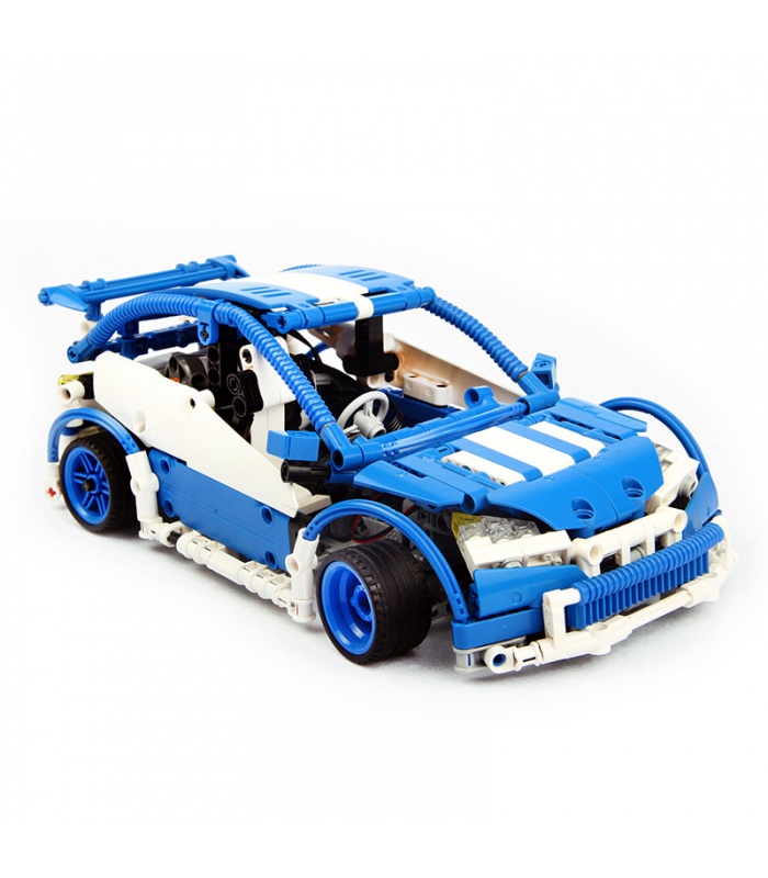 Custom MOC Blue Hatchback Type R Building Bricks Toy Set 640 Pieces