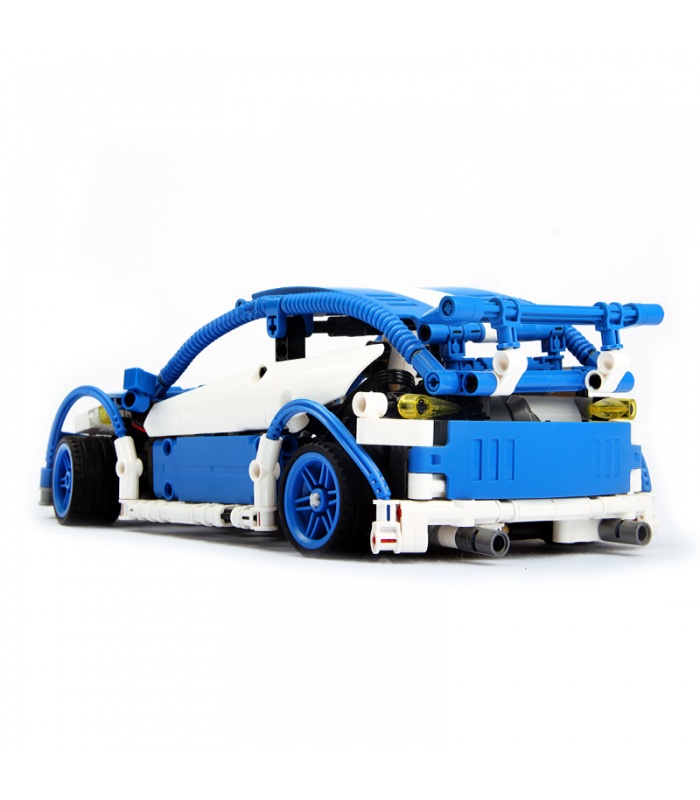 Custom MOC Blue Hatchback Type R Building Bricks Toy Set 640 Pieces