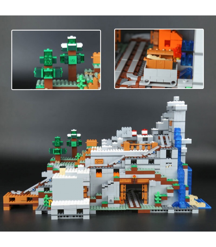 Benutzerdefiniertes Minecraft The Mountain Cave-kompatibles Bausteine-Spielzeugset 2932 Teile