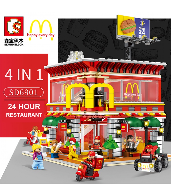 SEMBO SD6901 McDonaldes Avec la Lumière de LED Kit de Blocs de Construction Jouets Jeu