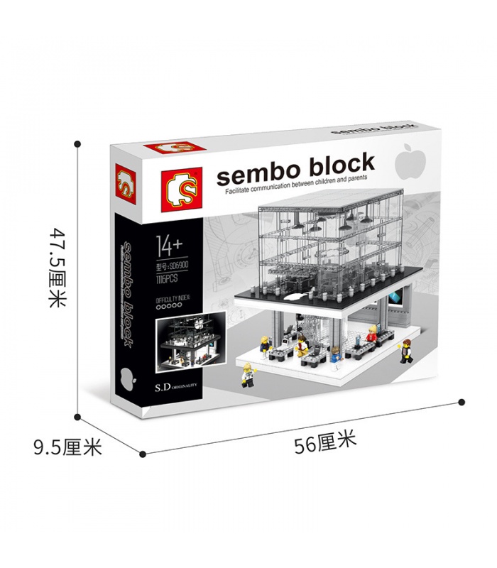 SEMBO SD6900 Apple Store Avec la Lumière de Blocs de Construction Jouets Jeu