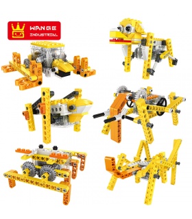 WANGE 로봇 동물 1201-1206 6개의 빌딩 블록 장난감 세트 세트