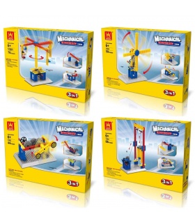 WANGE Mechanical Engineering 1301-1304 Set of 4 Building Blocks Toy Set