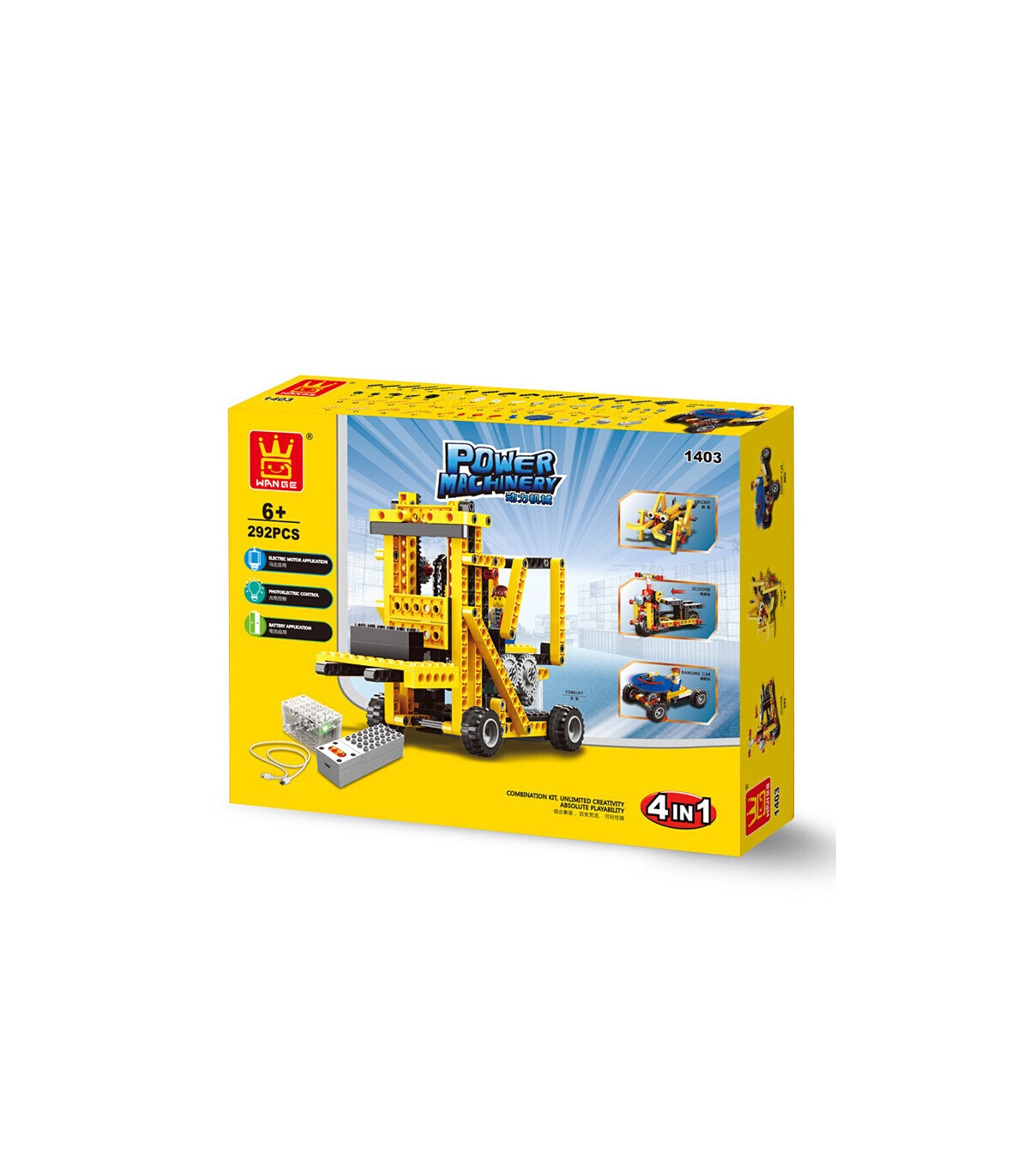 WANGE de la Puissance des Machines de chariot Élévateur 1403 Blocs de  Construction Jouets Set 