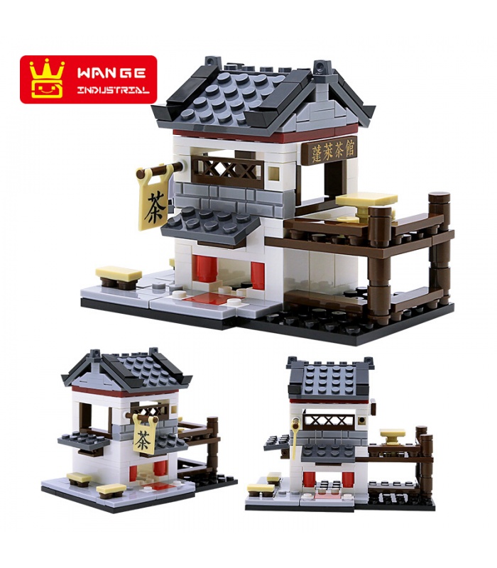 WANGE Mini Chinois Street View Set de 6 2315-2320 Blocs de Construction Jouets Jeu