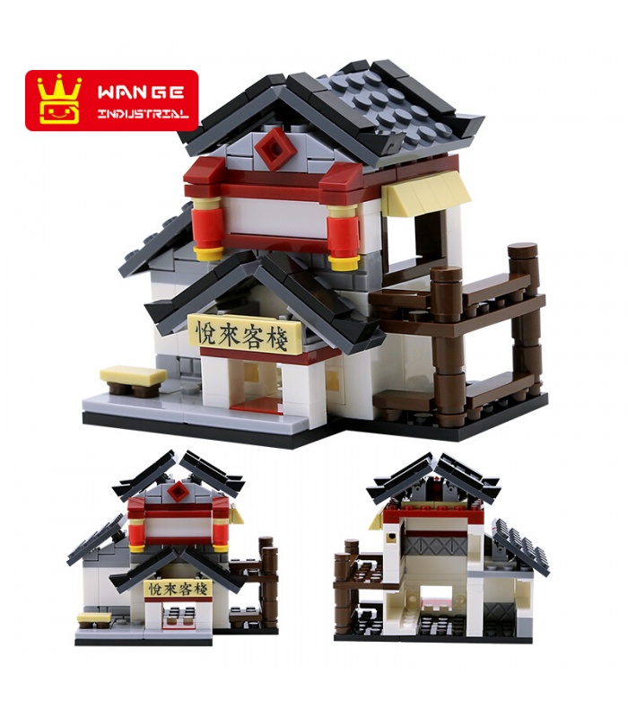 WANGE Mini Chinois Street View Set de 6 2315-2320 Blocs de Construction Jouets Jeu