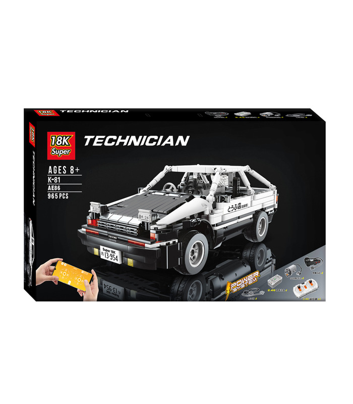 Benutzerdefinierte Initial D Toyota AE86 Auto mit Power Function Bausteine Toy Set 965 Stück