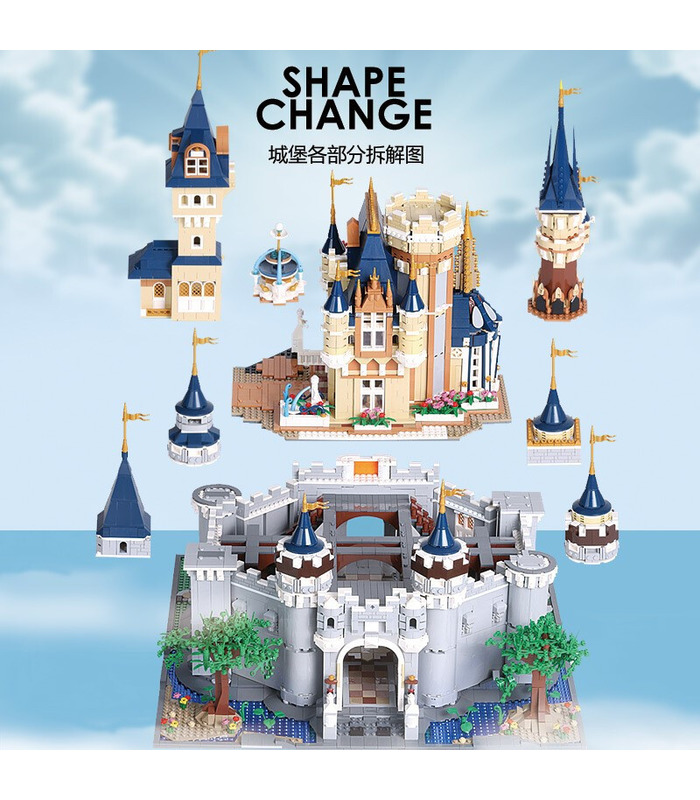 MOULD KING 13132 Paradise Disney Castle MOC Building Blocks Toy Set