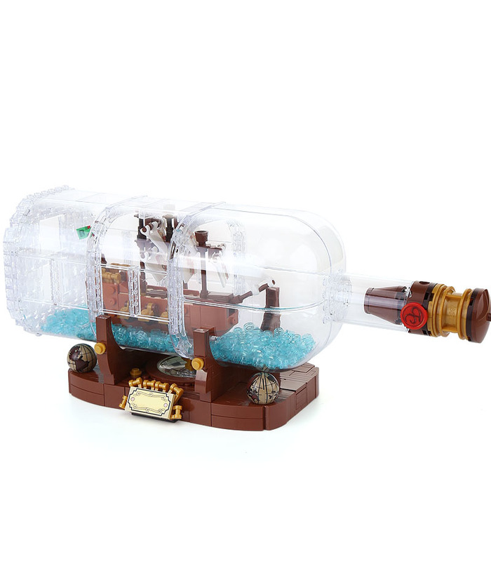 Custom Ideas Ship in a Bottle Building Bricks Toy Set 1078 Pieces