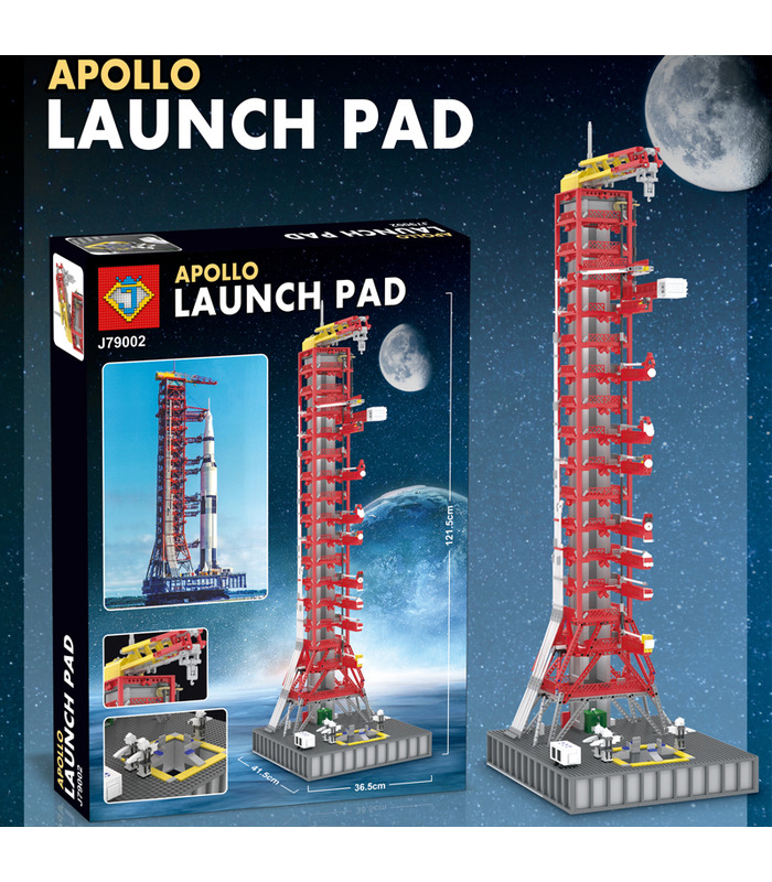 Custom J79002 Apollo Saturn V Launch Pad Tower Building Bricks Toy Set 3561 Pieces