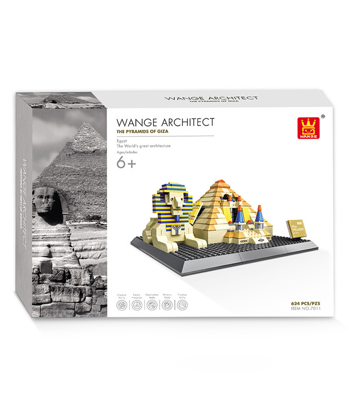 WANGE建築エジプトのピラミッド、ギザのエジプトビル4210ビルブロック玩具セット