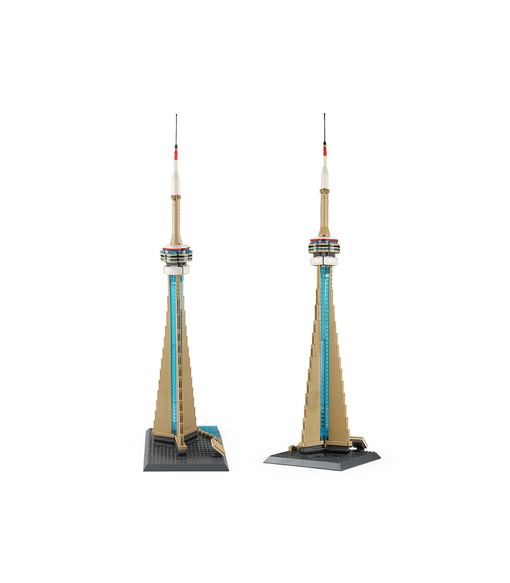 zur Montage mit Bausteinen Wange CN Tower von Toronto Architektur-Modell 