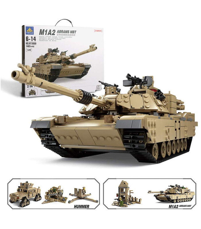 KAZI M1A2 Abrams Panzerhummer 2-in-1-Spielzeugbausatz für militärische Bausteine