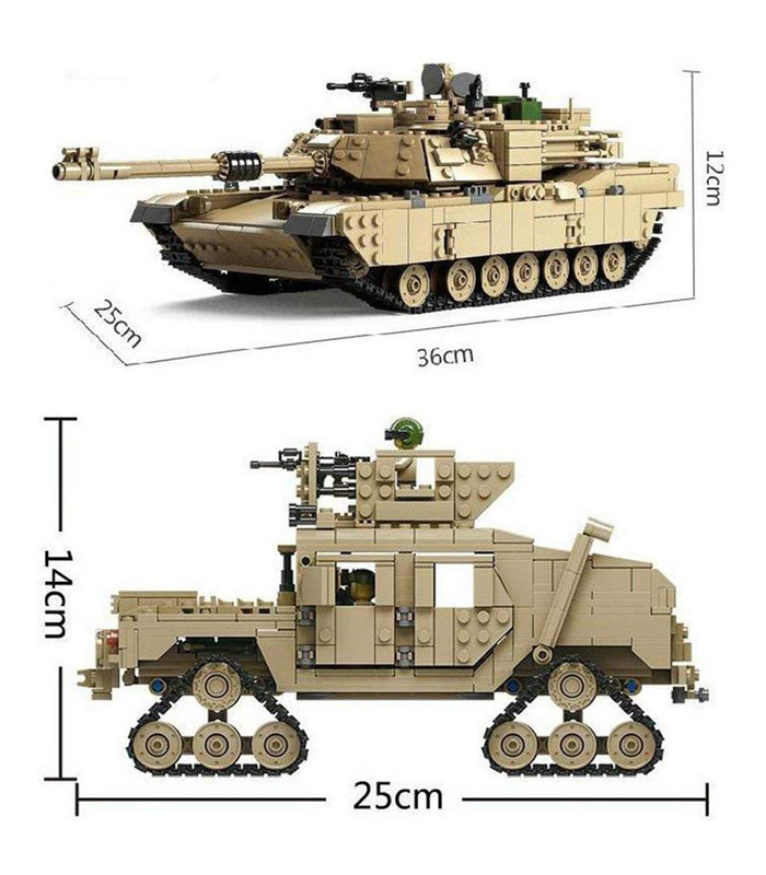 KAZI M1A2 Abrams Tanque de Hummer 2-en-1 Militar Bloques de Construcción de Juguete Set