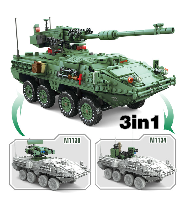 KAZI Stryker MGS-M1128 Mobile Gun System Réservoir de Blocs de Construction Jouets Jeu