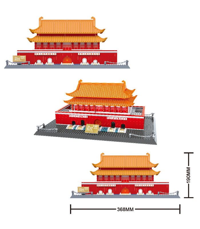 WANGE Architecture Der Pekinger Platz des Himmlischen Friedens 5218 Bausteine-Spielzeug-Set