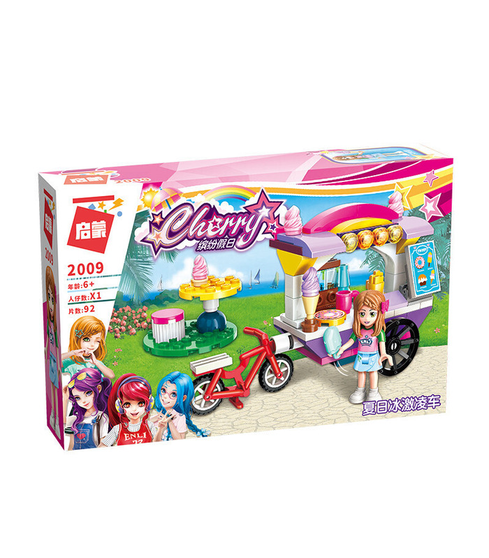 ENLIGHTEN 2009 Ice Cream Cart Building Blocks Toy Set