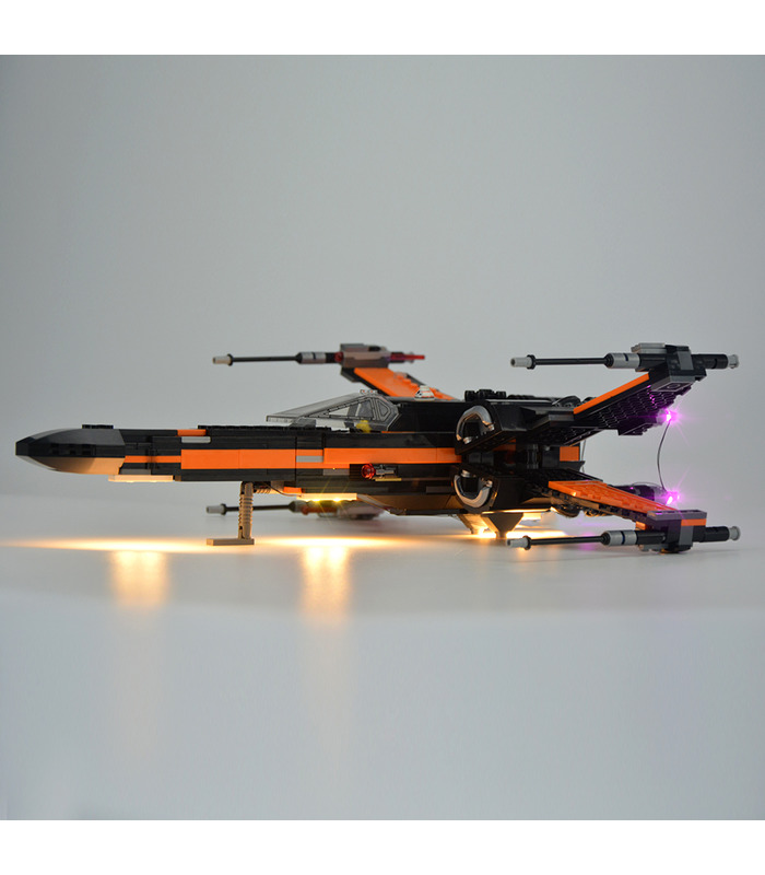 Kit d'éclairage Pour Star Wars Poe X-Wing Fighter Set de projecteurs à LED 75102