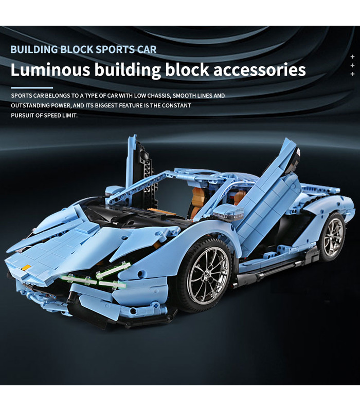 MOLDE REY 13056 Lamborghini Sian FKP 37 Azul Manual de Edición de Bloques de Construcción de Juguete Set