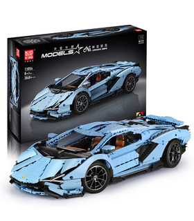 MOLDE REY 13056 Lamborghini Sian FKP 37 Azul Manual de Edición de Bloques de Construcción de Juguete Set