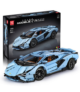 MOULD KING 13056 Lamborghini Sian FKP 37 Blue Manual Edition Building Blocks Toy Set