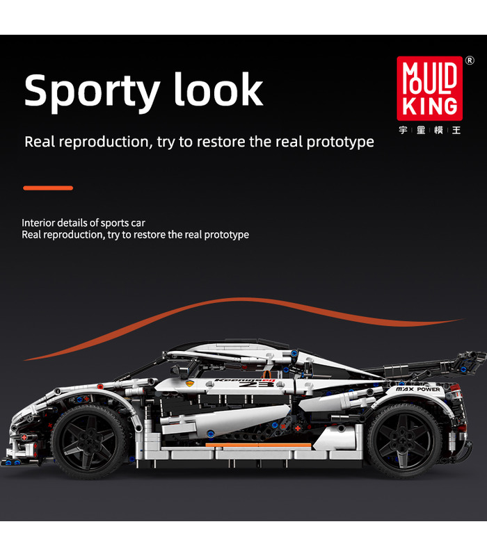 FORM KÖNIG 13120 Koenigsegged Sports Racing White Car Bausteine Spielzeugset