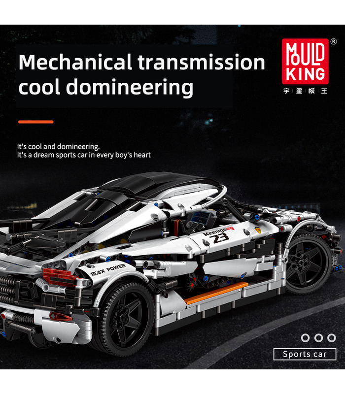 MOULD KING 13120 Koenigsegged Sports Racing White Car Building Blocks Toy Set