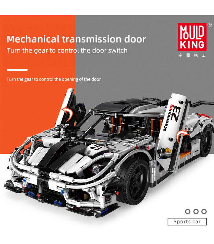 MOULD KING 13120 Koenigsegged Sports Racing White Car Building Blocks Toy Set