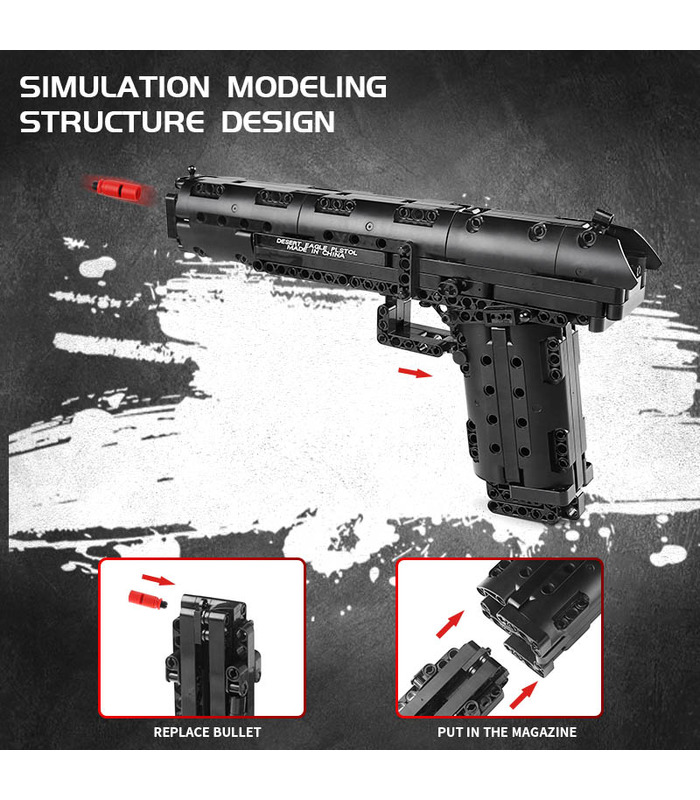 MOLD KING 14004 데저트 이글 권총 총 빌딩 블록 장난감 세트