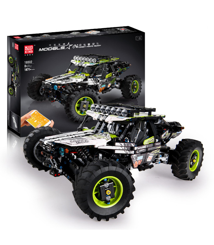 MOULD KING 18002 Off-Road Green Hound Buggy Remote Control Building Blocks Toy Set