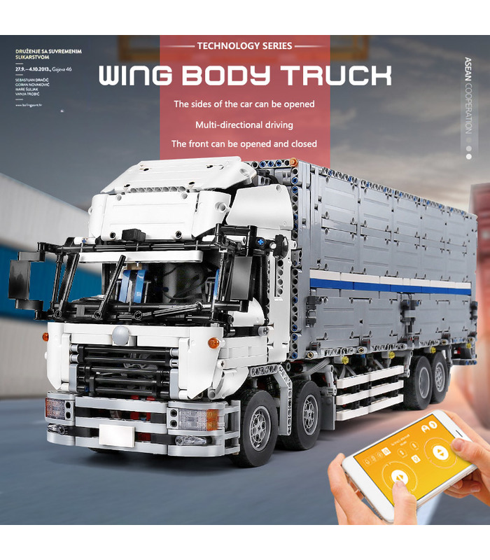 MOULD KING 13139 Wing Body Truck Remote Control Building Blocks Toy Set