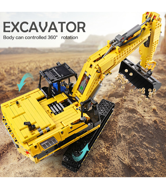 MOULD KING 13112 Mechanical Digger Motorized Excavator Remote Control Building Blocks Toy