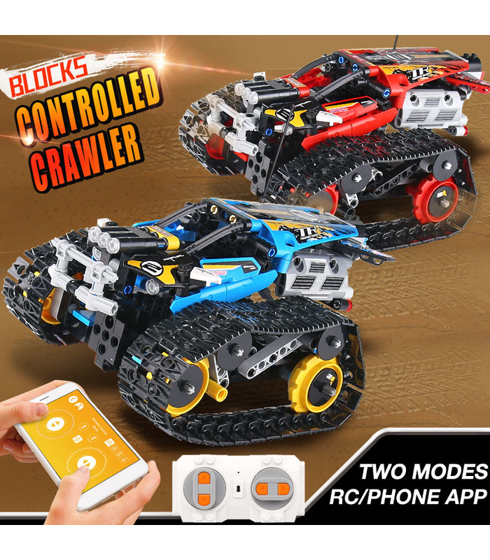 MOULD KING 13032 Mini Tank RC Track Stunt Car Juego de juguetes de bloques de construcción azul