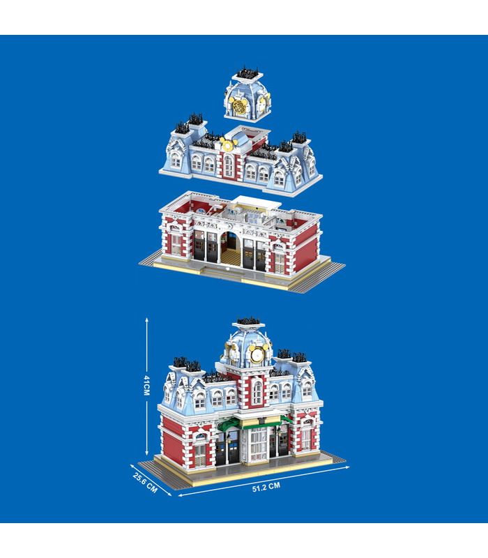 MOULD KING 11004 The Station of The Dreamland Castle Building Blocks Toy Set