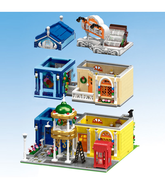 MOLD KING 16031 Friseurladen in der Stadt Novatown Building Blocks Toy Set