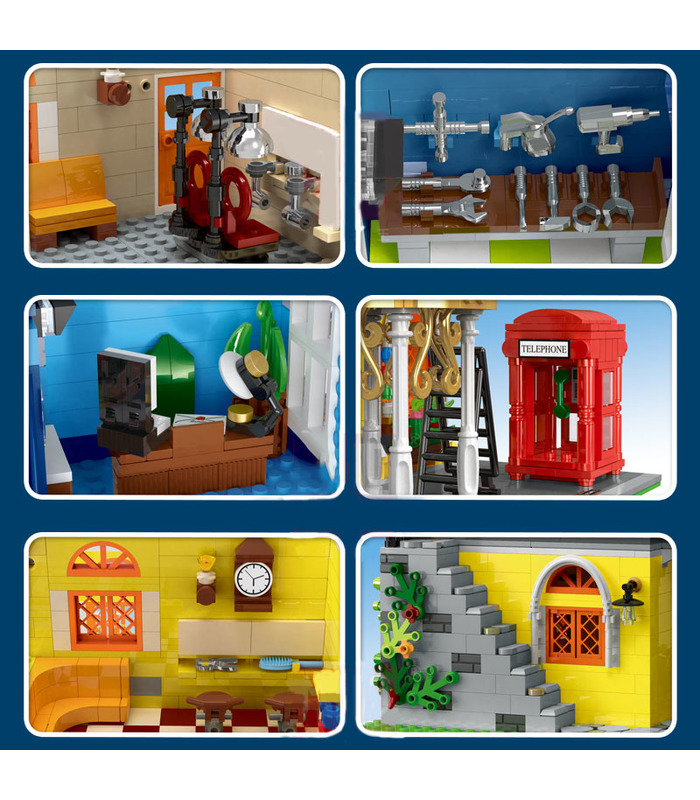 MOLD KING 16031 Friseurladen in der Stadt Novatown Building Blocks Toy Set