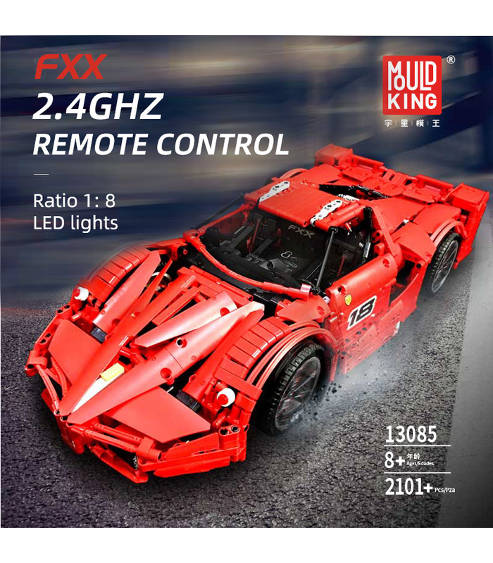 MOULD KING 13085 Models FXX Supercar Remote Control Building Blocks Toy Set