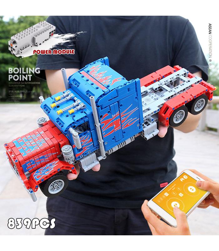 MOULD KING 15001 Peterbilt 389 Muscle Truck Optimus Prime Building Blocks Toy Set