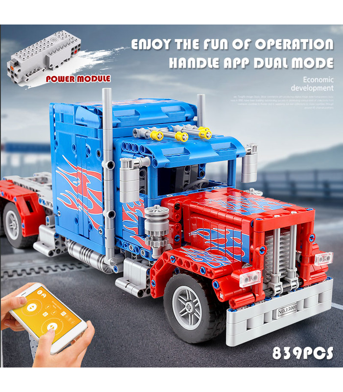 MOULD KING 15001 Peterbilt 389 Muscle Truck Optimus Prime Building Blocks Toy Set