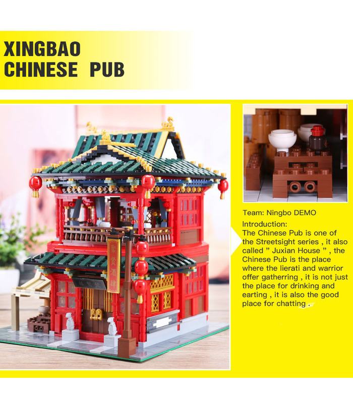 XINGBAO 01002 Chino Pub Edificio de Ladrillos Conjunto de Juguete