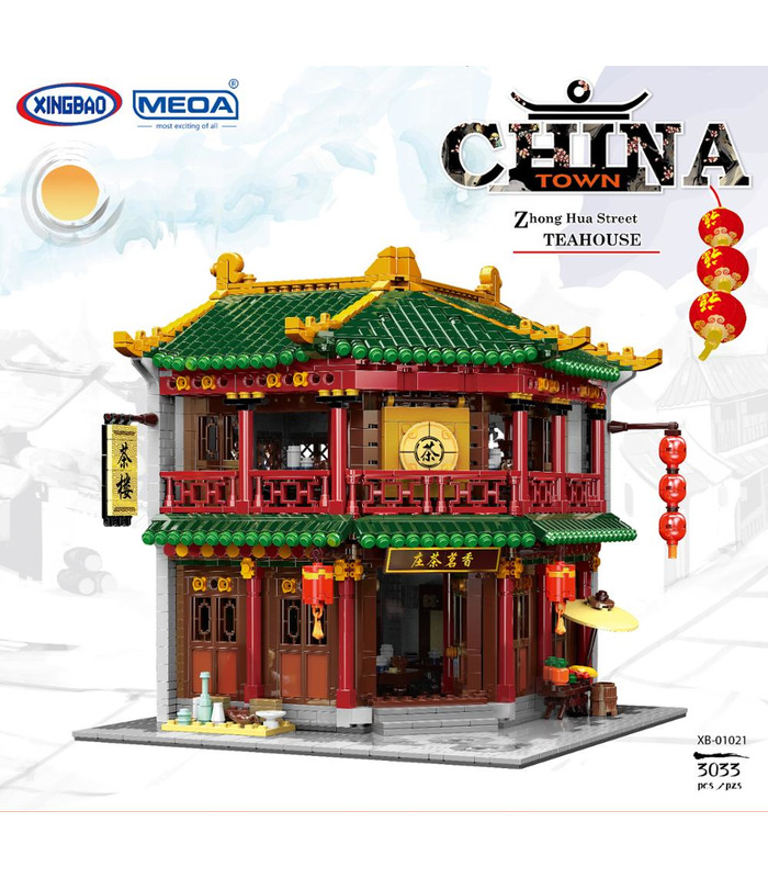 XINGBAO 01021 Xiangming Tea House Building Bricks Toy Set
