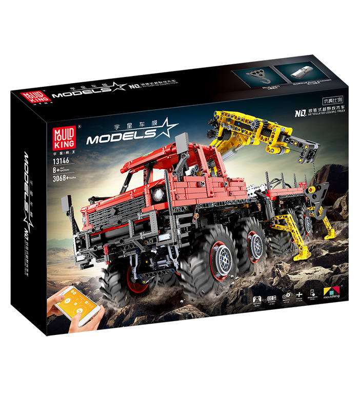 MOULD KING 13146 Articulated Logging 8×8 Off Road Truck Building Blocks Toy Set