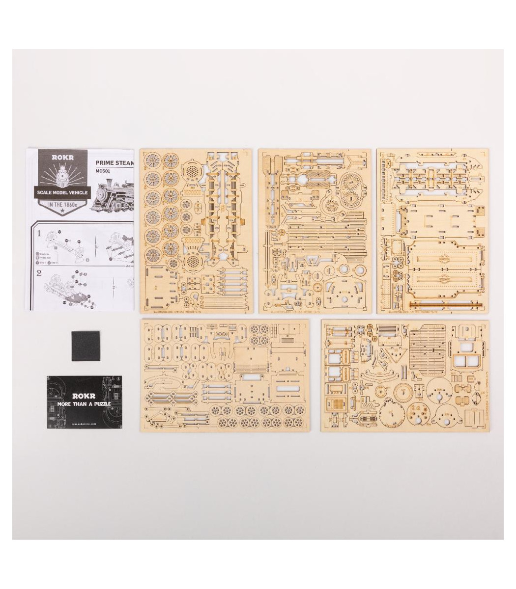 ROKR Puzzle 3D Modèle Mécanique de Bâtiment en Bois Jouet Kit 