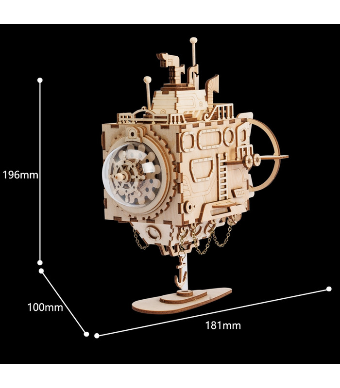 ROKR 3D Puzzle Steampunk Submarine Wooden Building Toy Kit